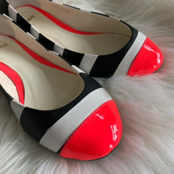 ASOS Black, White, and Neon Pink Ballet Flats - Picture 6 of 13